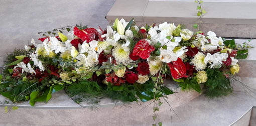 Dessus de cercueil « Rouge et blanc » <br> Réf : DC002