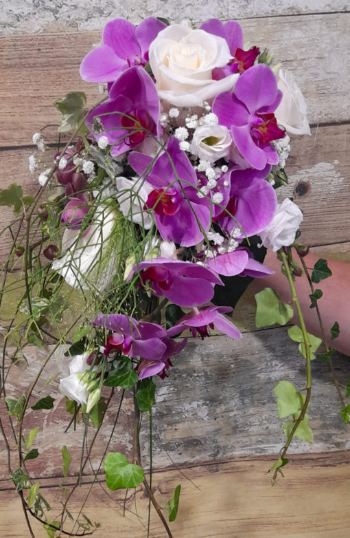 Bouquet de la mariée « Orchidée & Lisianthus » <br> Réf : BM009