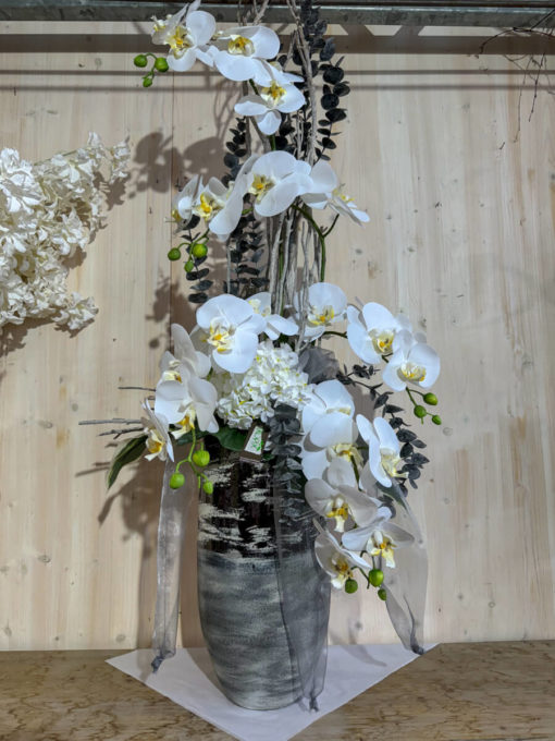 Composition artificielle "Orchidée - Thème noir" <br> Réf : CA003