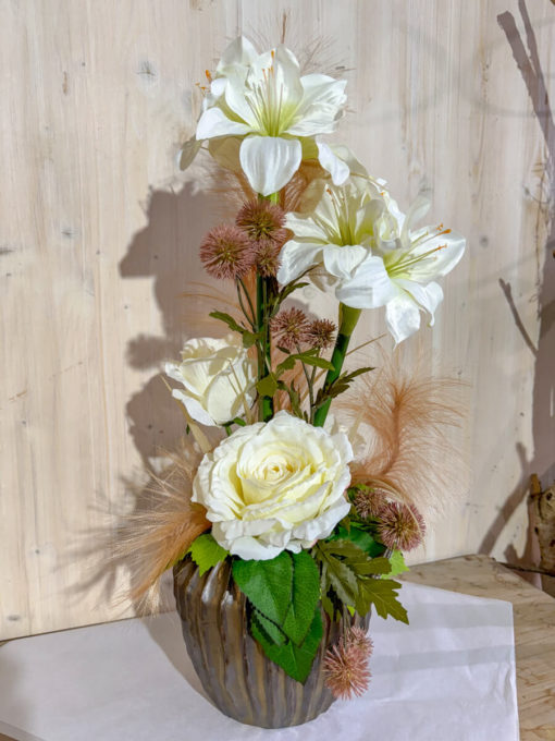Composition artificielle "Amaryllis - Thème bronze"<br> Réf : CA012