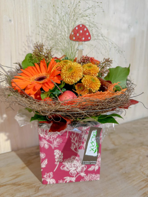 Bouquet rond "Tons oranges"  Réf : BS007