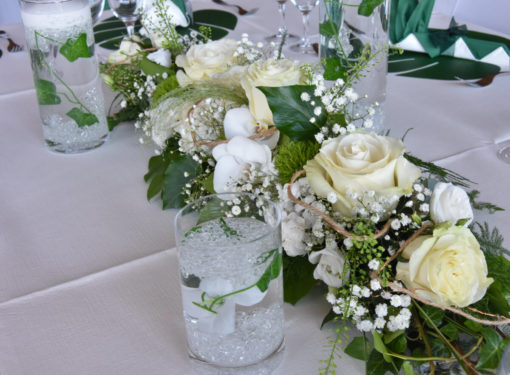 Arrangement de table "Roses & Lisianthus"<br> Réf : AT002