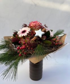 Bouquet de Noël Rosé <br> Ref : BQN006