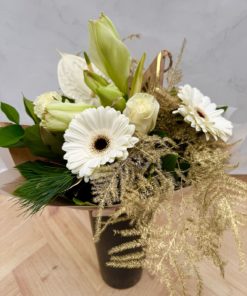 Bouquet de Noel Amaryllis blanc  <br> Ref : BQN011
