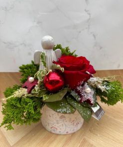 Composition  de Noel Rose Rouge<br> Ref : BQN013