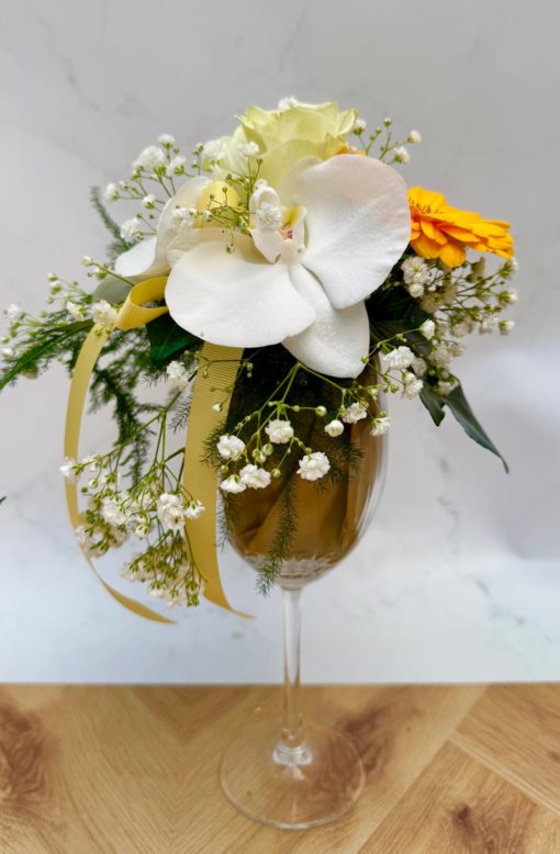 Composition de table verre Gerbera <br>AT005