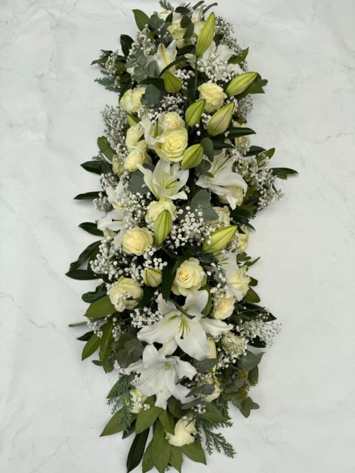 Dessus de cercueil Blanc <br> Réf : DC008